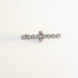 Antique Iris Rainbow Glass Pin